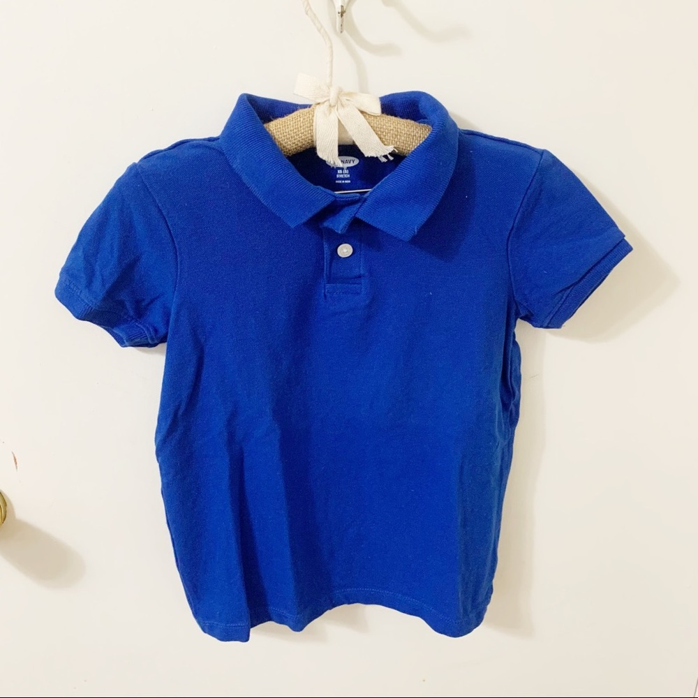 5/$25 Kids Boys Old Navy stretch polo blue shirt xs 5